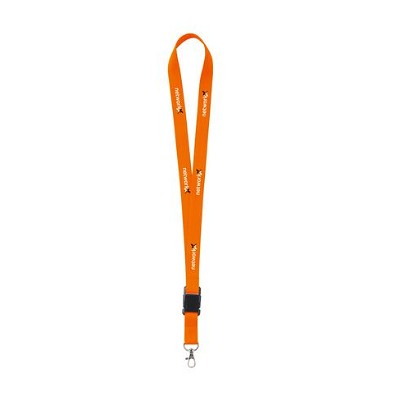 Lanyard met buckle | 2cm fluo oranje