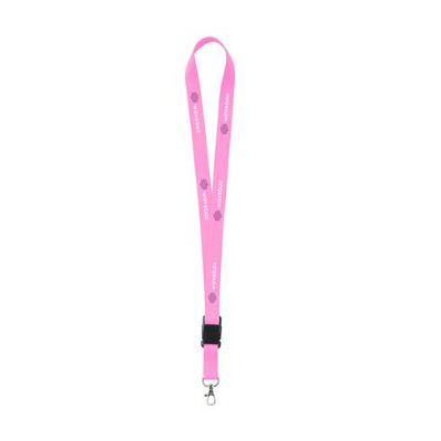 Lanyard met buckle | 2cm fluo roze