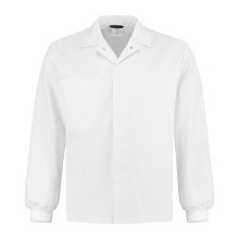 Korte food stofjas met tricot manchetten | 65% polyester/35% katoen