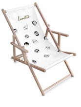 Houten strandstoel met armleuning | 125 x 54 cm