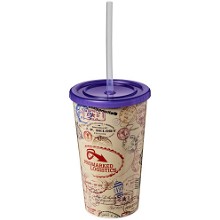 Coffee to go beker 350 ml dubbelwandig met rietje